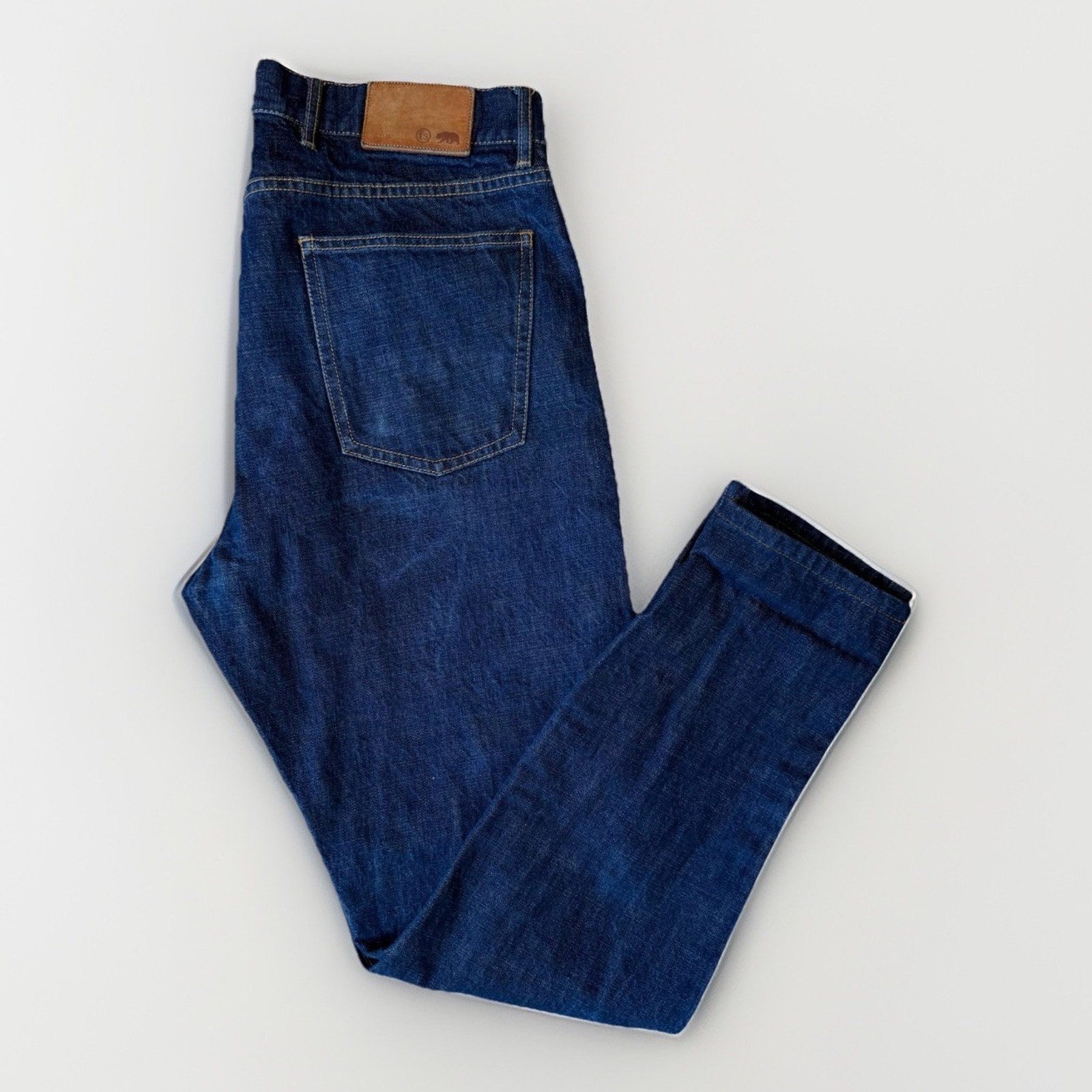 Taylor Stitch Jeans 33 Blue Dark Wash Slim Straight Minimalist New York